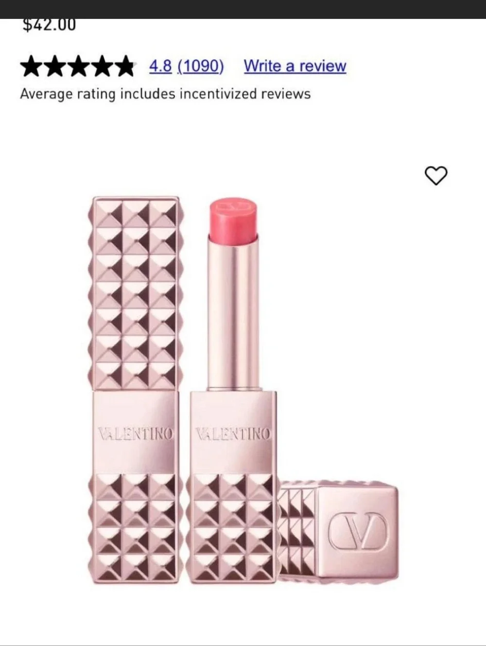 Valentino 302 R Pink High-Shine Disco Lip balm $42 Retail